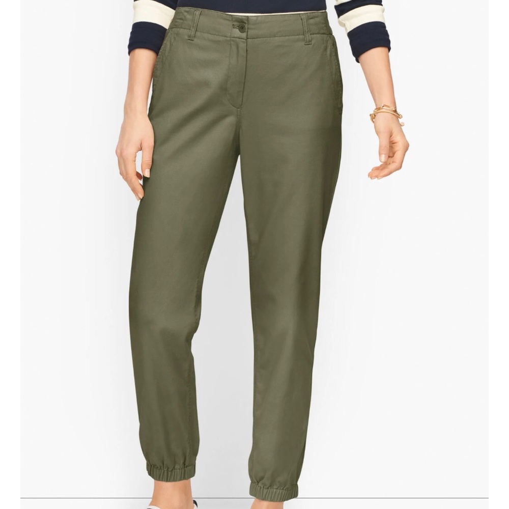 Talbots Tapered Twill Green Joggers